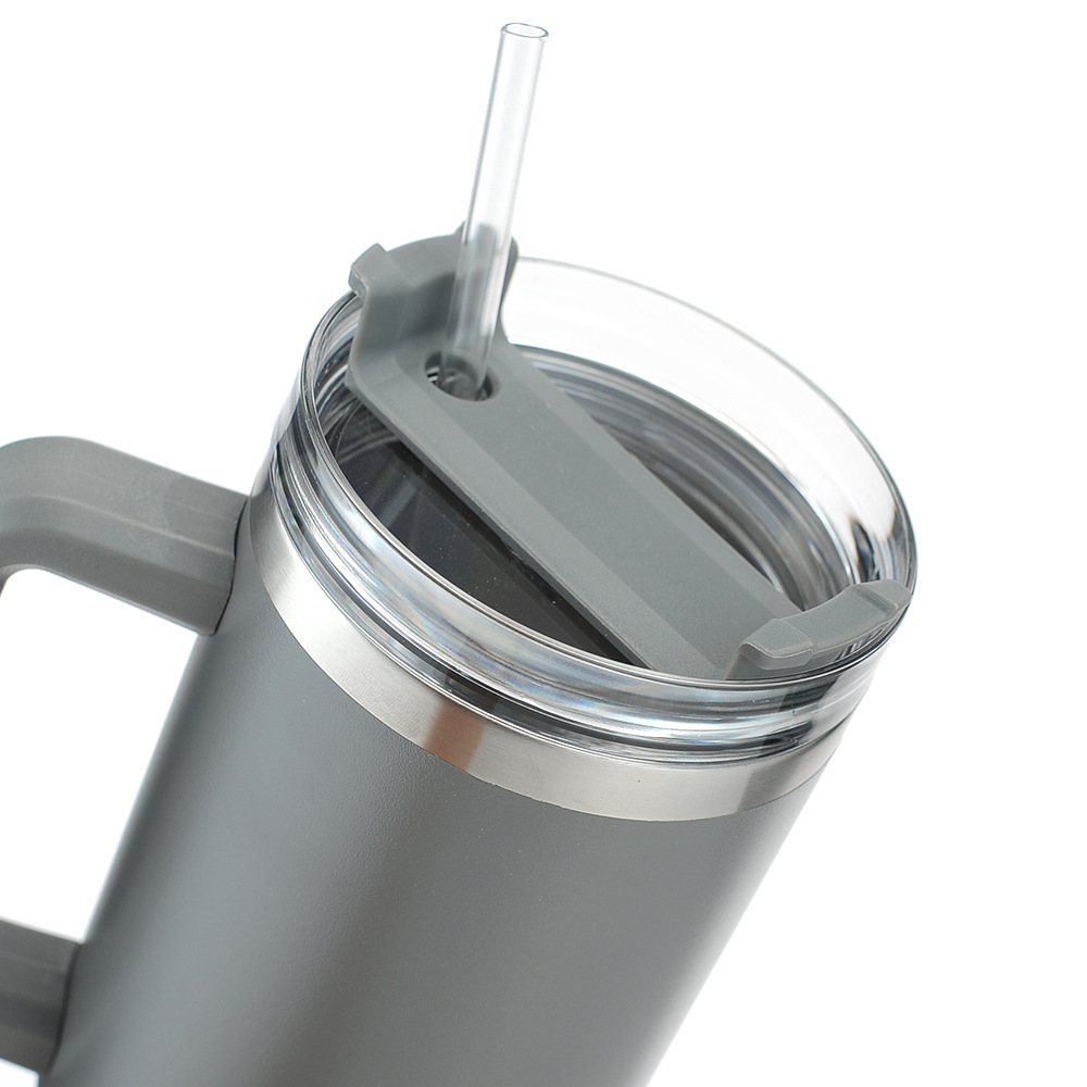 Gobelet de tasse réutilisable de 40 oz avec poignée et paille de grande capacité, tasses de voyage isolées en acier inoxydable, gobelets pour garder les boissons froides293Y