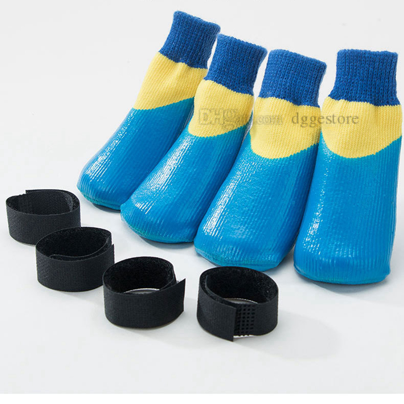 Chaussures pour chiens et chats, vêtements imperméables pour chiens, chaussettes de pluie et de neige, chaussons antidérapants pour chiots, bottes avec cordon de serrage réglable pour chiens de petite et moyenne taille, vente en gros A516