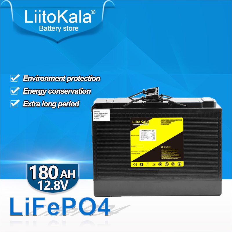 12V LiFePO4-Batterie 50Ah 60Ah 100Ah 120Ah 150Ah 180Ah 12,8V Lion Power-Batterien 3000 Zyklen für Wohnmobile, Wohnmobile, Golfwagen, Gelände, netzunabhängiger Solarwind mit 14,6V-Ladegerät