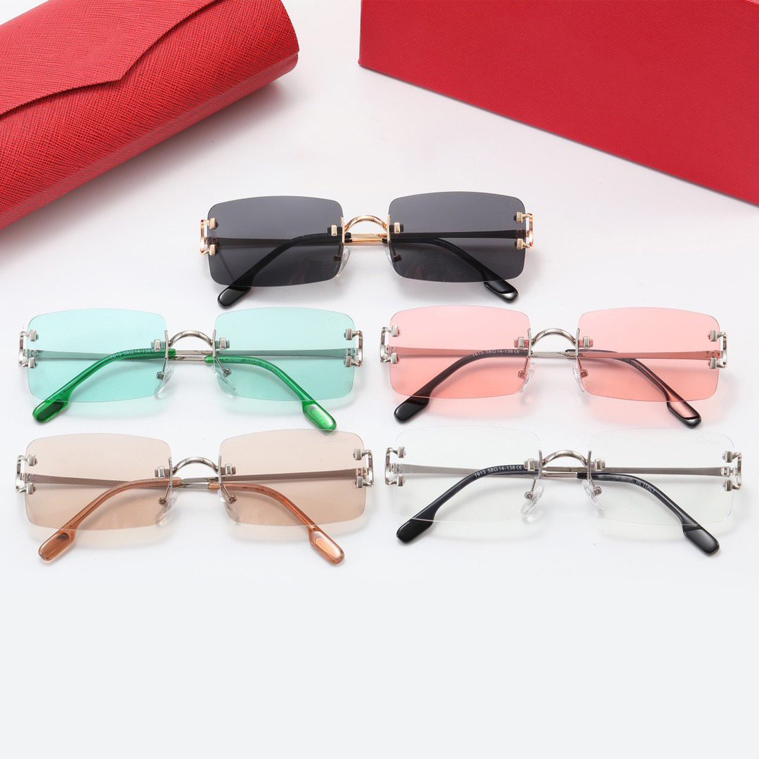 Designer Sunglasses For Womens Mens Fashion Metal Frame Sun Glasses Stylish Pattern Goggles Woman Sunglass Beach Sun Glass 5 Optionals