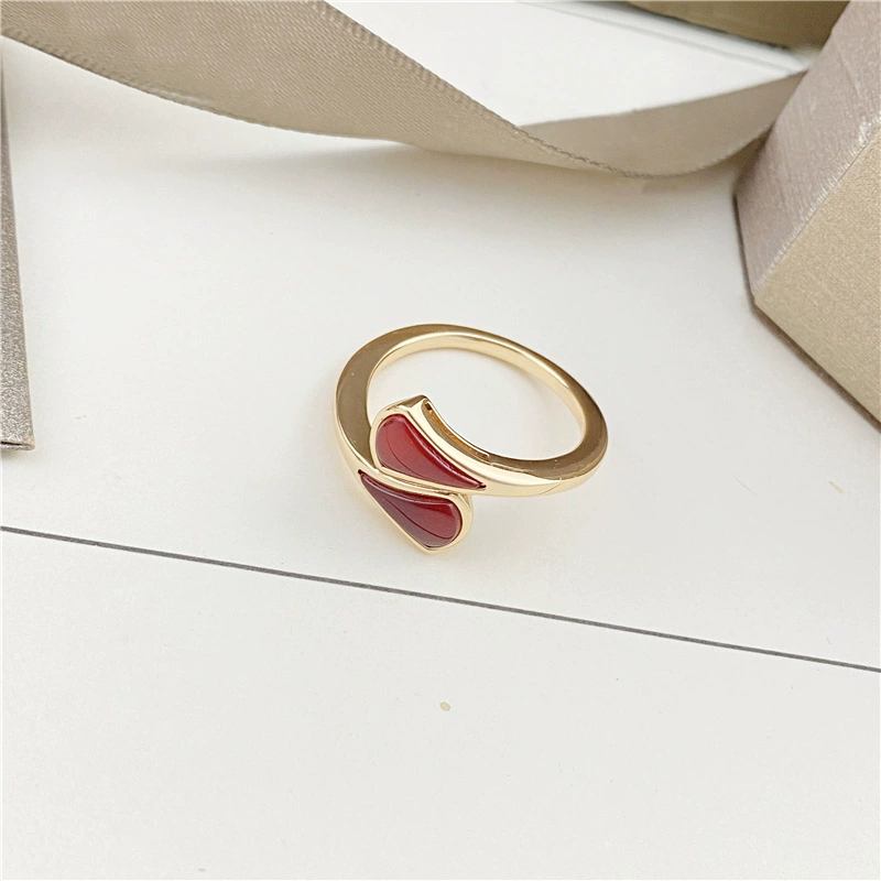 Extravagant Simple heart Love Ring Gold Silver Rose Colors Stainless Steel Couple Rings For Women designer ring Jewelry Lady Party Gifts