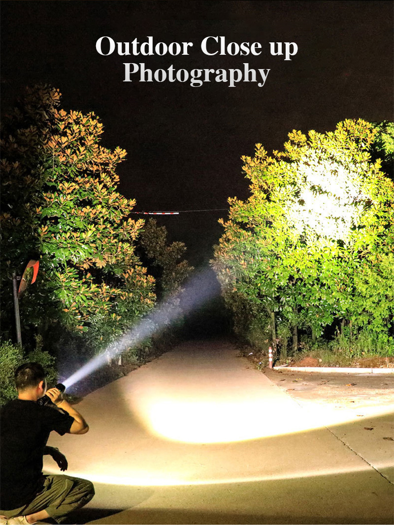 4 LED Super Bright Flashlight Rechargeable Outdoor Multifunction Waterproof Led Longrange Spotlight Battery Display COB Light7898207
