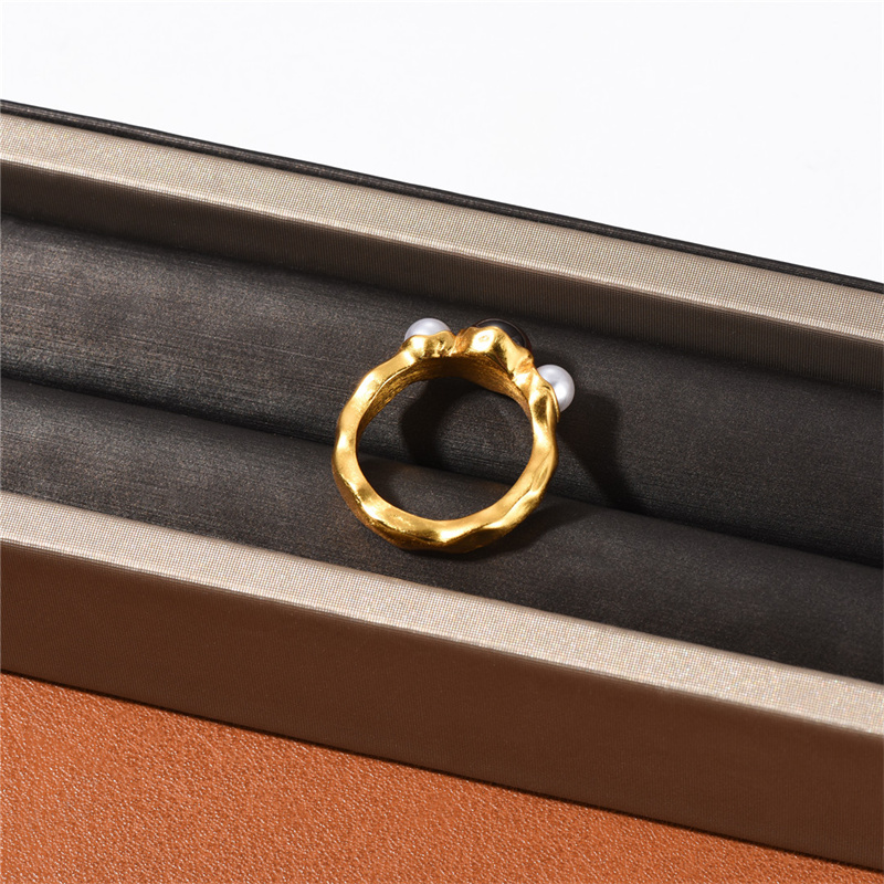 Ретро-личность мода гранат жемчужный кольцо дизайн меньшинства Ins Style Demprament All-Match Jewelry Accessory Женщина