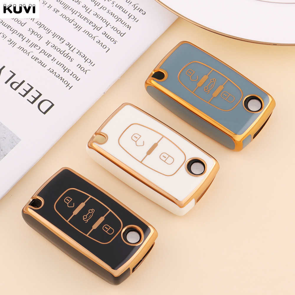 Plating TPU 2 3 Buttons Car Remote Key Case Cover Shell For Peugeot 107 207 307 307S 308 407 607 For Citroen C2 C3 C4 C5 C6 C8