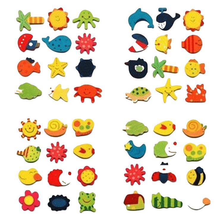 Koelkast magneten cartoon dierenplant 3-5 cm magnetische sticker houten letter stickers magnetics poster zon telefoon decoratief koelkast bord sn593