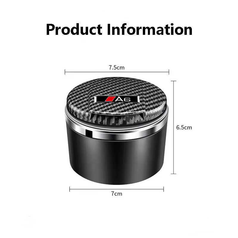 New Car Ashtray With Blue LED Cigar Ashtray For Audi A3 A4 A5 A6 A7 A8 Q3 Q5 Q7 Q8 ABT Ash Tray Portable Ashtray274H