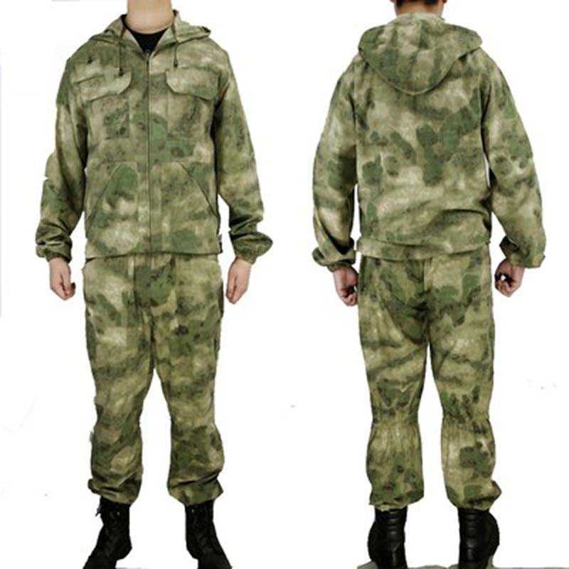 Outdoor-Jacken Hoodies Taktische Sets Männer Camouflage Military Russland Kampf Arbeits Jacken Hosen Outdoor Airsoft Paintball CS Training Kleidung 2 stücke 0104