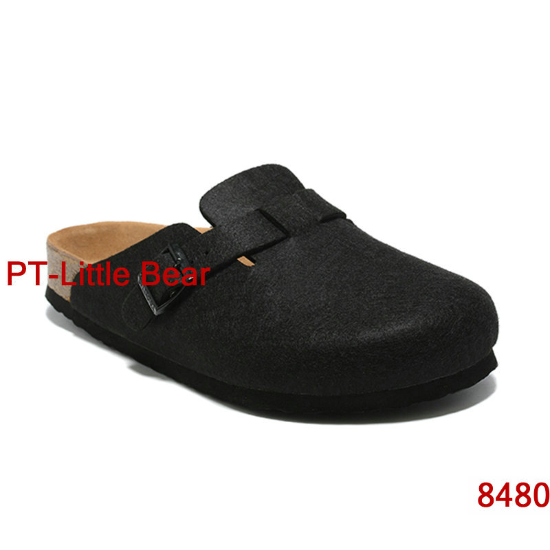 New arrival designer Boston summer cork flat slippers Fashion designs leather slippers Favourite Beach sandals Casual shoes Clogs for Women Men  Mayari