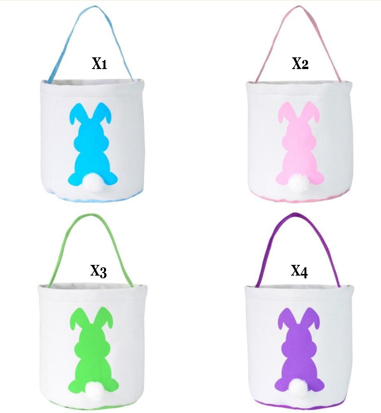 Wholesale Easter Basket Festive Cute Bunny Ear Bucket Creative Candy Gift Bag Easters Rabbit Egg Tote Bags With Rabbit Tail 27 Styles GJ0331