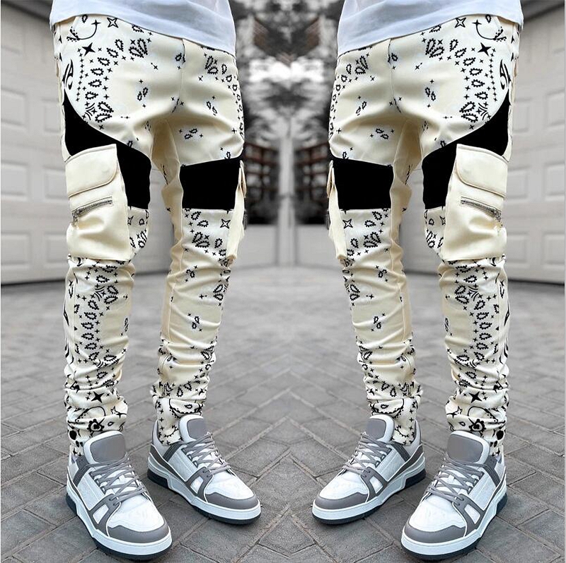 High Street Designer Broek Mannen Multi-pocket Casual Broek voor Heren en Dames Joggers Patchwork Trekkoord Cargo Broek Mode Harajuku Hip Hop Joggingbroek