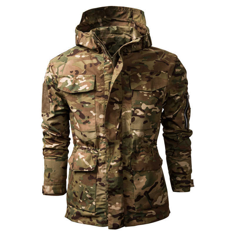 Outdoor Jackets Hoodies Taille ue XXL Camouflage vestes tactiques hommes militaire multifonction sport manteaux à capuche mâle extérieur Airsoft Combat armée veste 0104