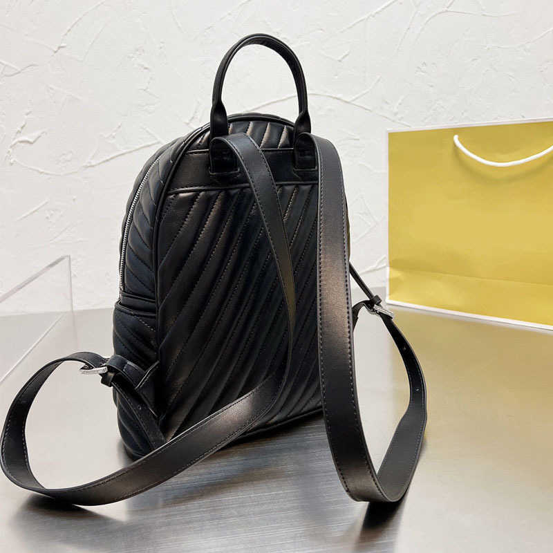 Sırt çantası tarzı sırt çantaları tasarımcı çanta omuz çantaları klasik kadın tasarımcı çanta çanta siyah arka paketi cepler şerit okul çantası 230101