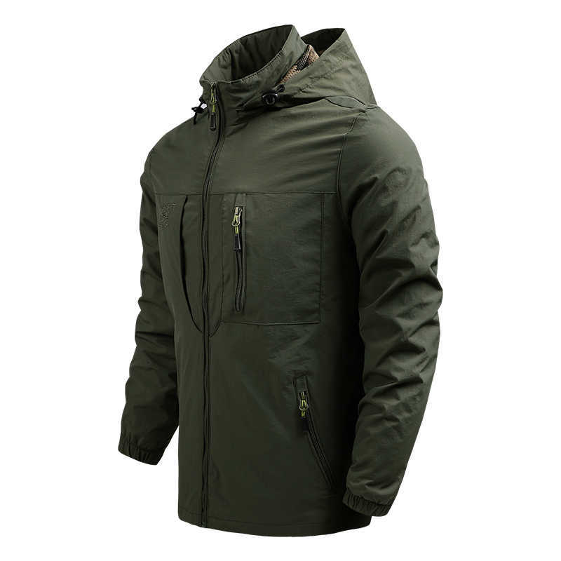 Giacche da esterno Felpe con cappuccio Giacca impermeabile calda da uomo Shark Soft Shell Giacca a vento tattica militare Cappotto con cappuccio casual di alta qualità Capispalla da esterno maschile 0104