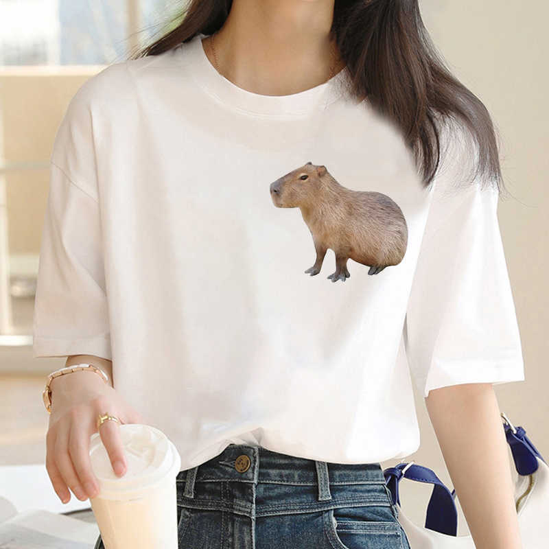 Men's T-Shirts Capybara t shirt men harajuku Japanese designer t shirt male streetwear comic y2k clothing T230103