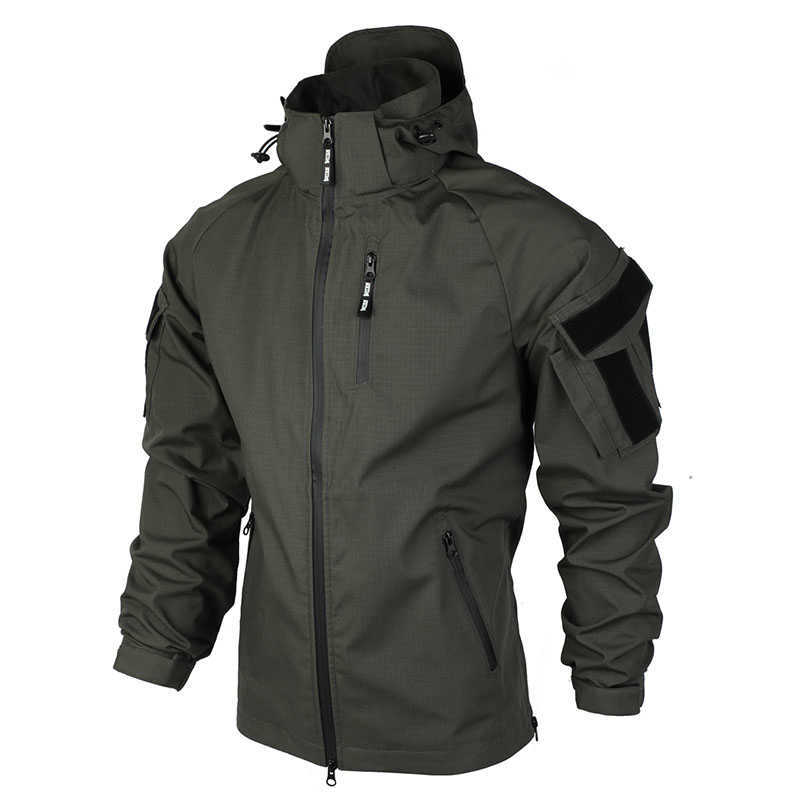 Giacche da esterno Felpe con cappuccio Giacca tattica con cappuccio Uomo Autunno Sottile Outdoor Commute Combattimento Giacca a vento Cappotti Uomo Militare antivento SWAT Bomber dell'esercito 0104