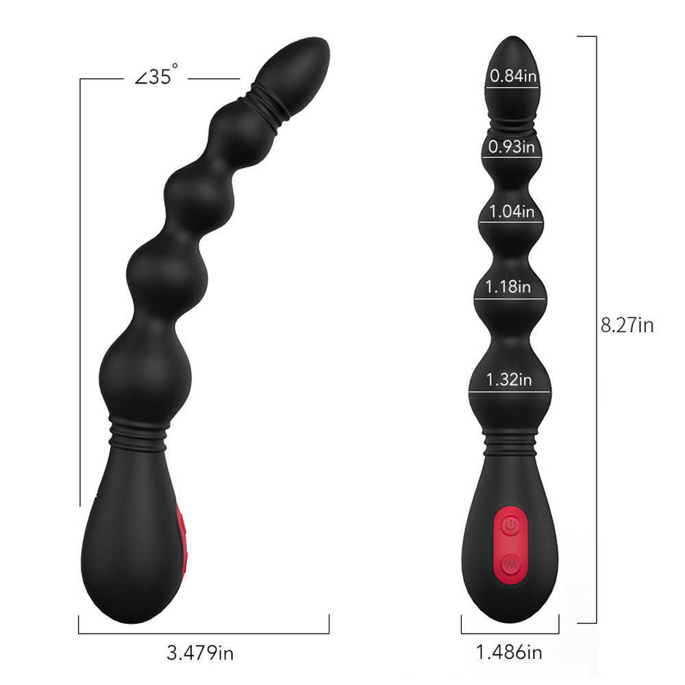 Beauty Items PHANXY 9 Speed Anal Beads Vibrator G Spot Vagina Clitoris Stimulator Men Vibrating Butt Plug Adult sexy Toys Male Female Massager