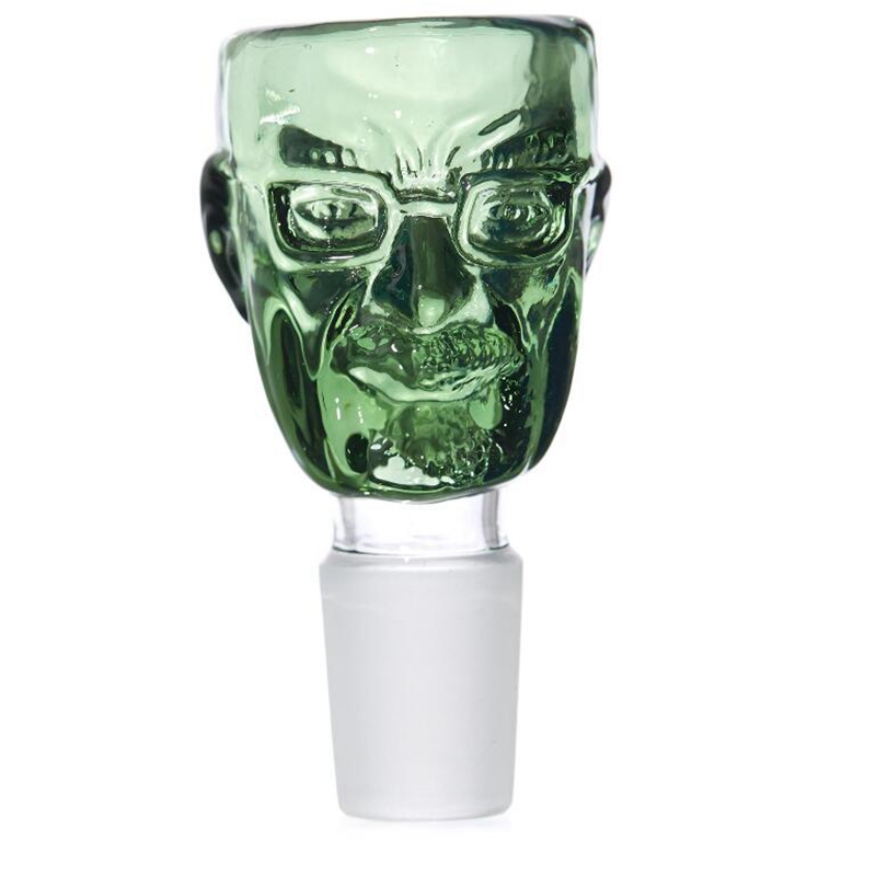 Coloré Fumer Gens Tête Style Verre Épais 14 MM 18 MM Mâle Joint Remplacement Bols Herbe Tabac Filtre À Huile WaterPipe Bong Narguilé DownStem Holder DHL