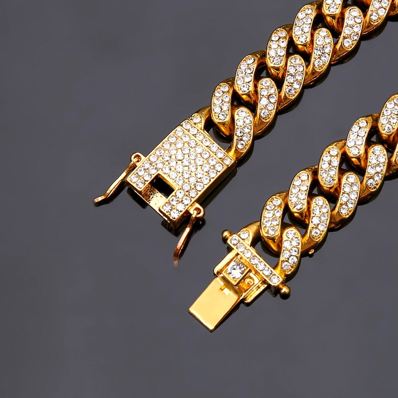 Mens Iced Out Chain Hip Hop smycken halsband armband guld silver miami kubanska länk kedjor halsband279u