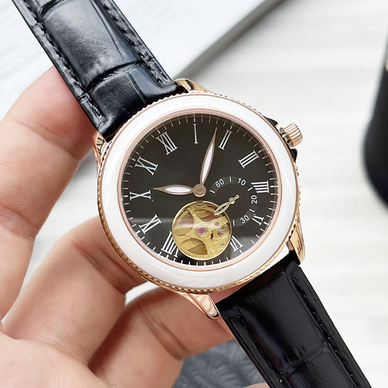 Дамские часы Hollow Watchs Автоматические механические часы 30 -мм модные наручные часы Деловые наручные часы нержавеющая сталь кожаный ремешок Montre de Luxe