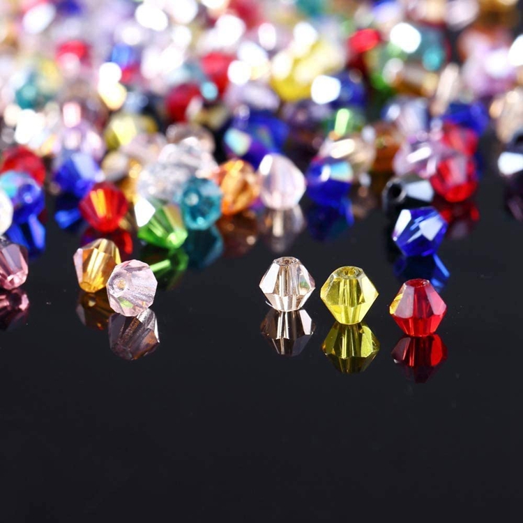 Yiwu fabriek sieraden diy kristalglas bicone meerdere maten losse kralen kleurrijk bulk gefacet bicone3 4 6 8 10 mm voor het maken van armband ketting