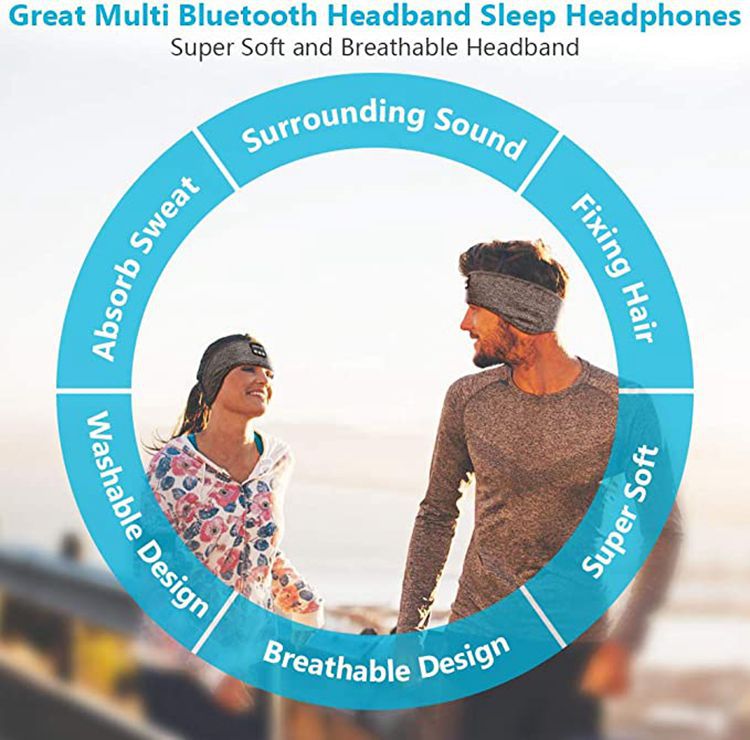 Bluetooth kulaklıklar spor uyku kafa bantları Elastik kablosuz kulaklıklar müzik göz maskesi BT kulaklık kafa bandı