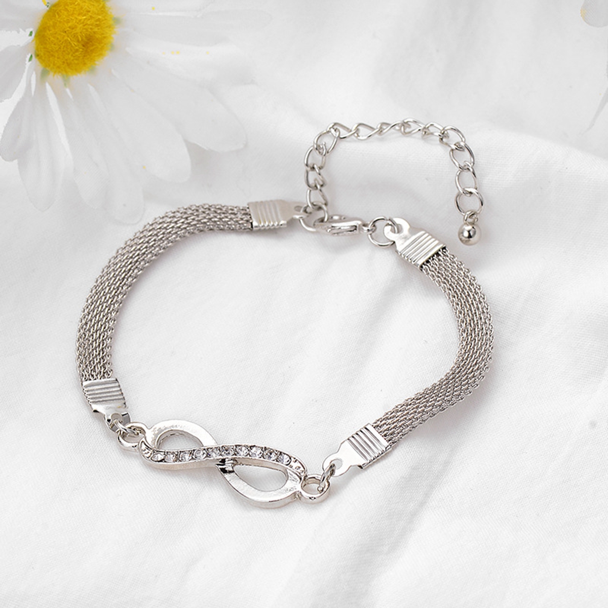 Bracciale infinito con strass da 12 pezzi, braccialetti coppie di gioielli da donna da uomo regali di amici amanti