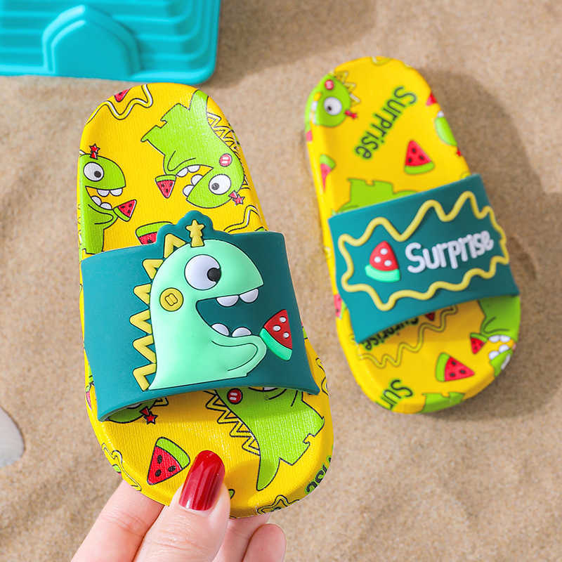 Slipper Dziecięce pantofel dla chłopca na plaży Flip Flip Flip Flip Flip Flip Buty Kappy Dzieciowe letnie buty sandały dinozaura T230302