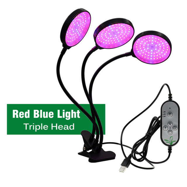 LED Grow Light USBフルスペクトル植物成長ランプ5レベルの調光型タイマー設定植物のためのPHYTOランプフラワーテント