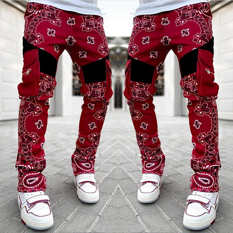 Pantaloni cargo firmati High Street Pantaloni multitasche da uomo Pantaloni elastici in vita con coulisse Streetwear Pantaloni sportivi hip-hop Pantaloni casual alla moda Pantaloni casual Harajuku