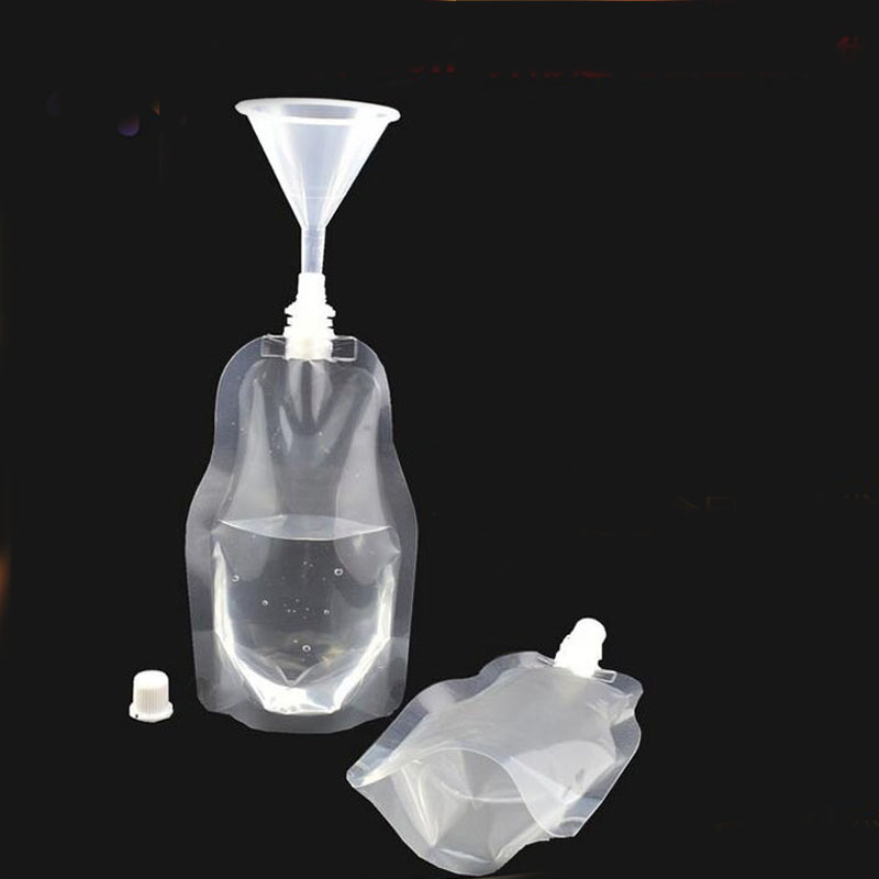 250 ml stand-up transparente plástico bolsa de embalagem de embalagem para bebida líquido suco de suco de leite café leite