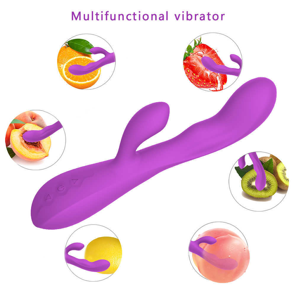 Articoli di bellezza Vibratore del dildo del riscaldamento del coniglio le donne 10 velocità Giocattoli sexy vibranti Vagina G-Spot Clitoride Doppia stimolazione Masturbatore femminile