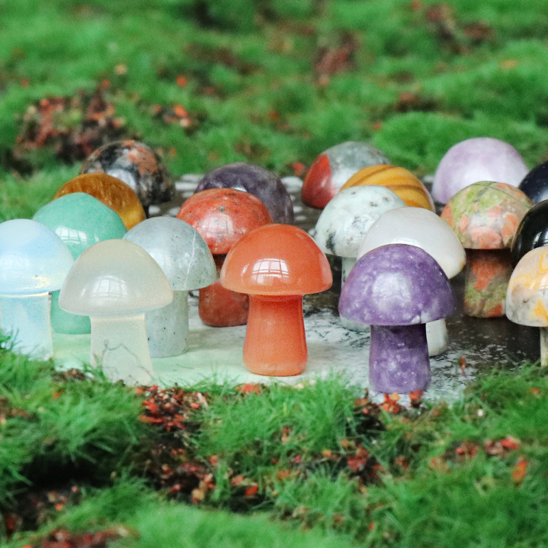 Decorazioni da giardino la casa Pietre semipreziose in agata di cristallo 2CM mini vaso di fiori funghi decorazione paesaggistica acquario