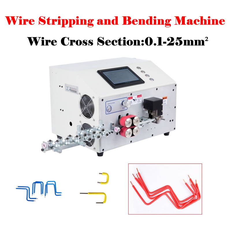 SWT508-ZW25C Computer Automatic Wire Stripping and Bending Machine 7 Inch Touch Screen Double Head for Angle Bender