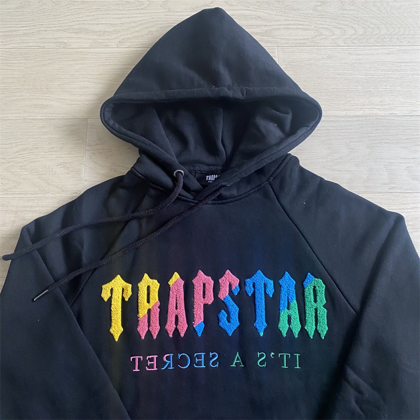 Hoodies masculinos UK London trapstar decodificando encapuzado de roupas esportivas cinza-revolução médio masculino e feminino conjunto de trajes esportivos