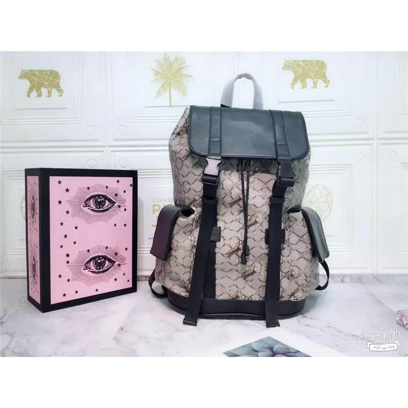 Дизайнерский роскошный пакет Back Pack Bag 450958/495563 кошелек кожаные черные бесстрадные тигры кошелек размер 34x42x16cm