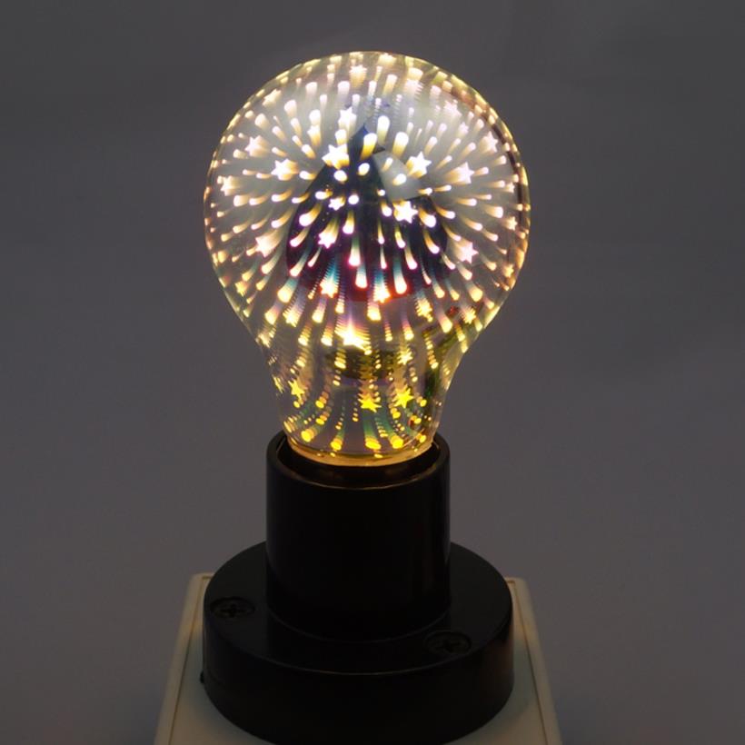 Kerstversiering 3D Vuurwerk lamp Kerstsfeer decoratie creatieve kleurrijke bubble lamp glas-lamp E27 4.5W