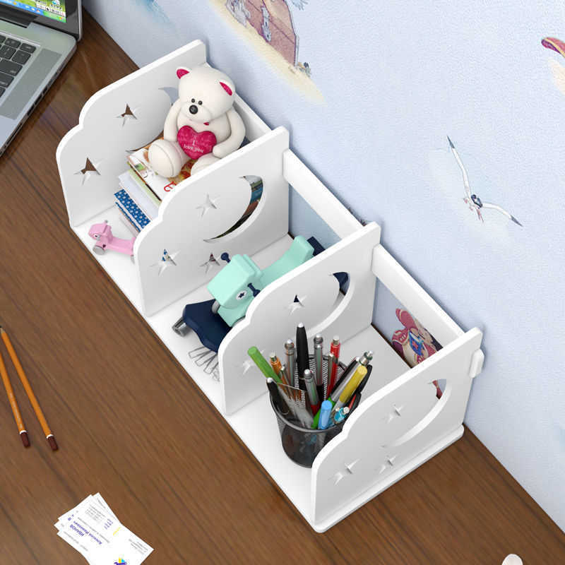 Hollow Book Storage Rack Wooden Office Desktop File Shelf Information Magazine Holder Living Room Table Stand