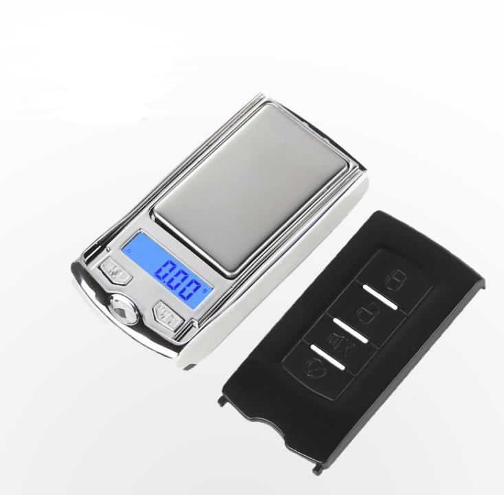 100 g 200 g 0,01 g draagbare digitale schalen Pocket Balans Gewicht LED Elektronische auto Key Design sieradenschaal met retailpakket SN622