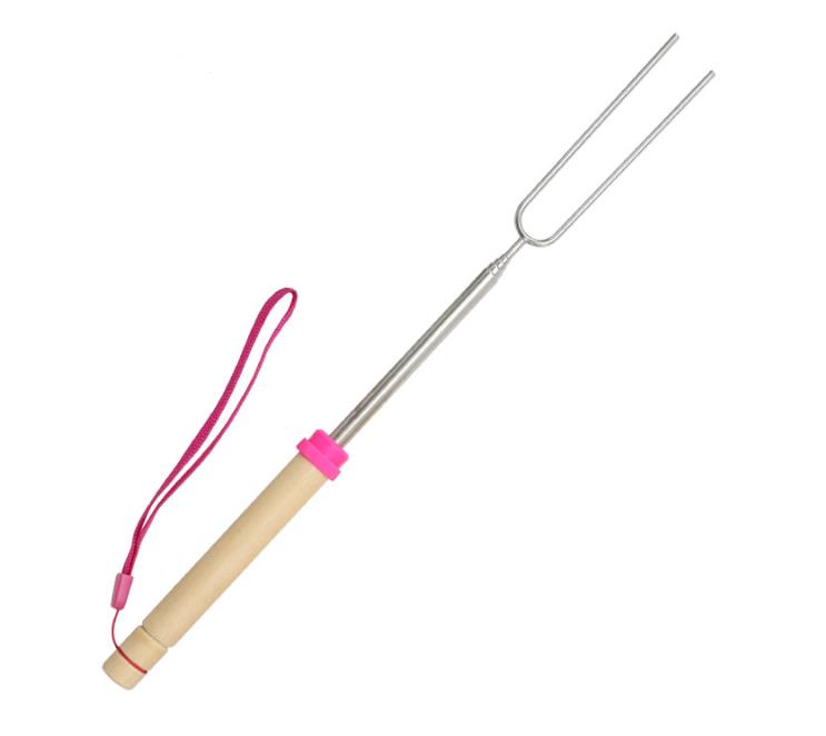 Extendable Marshmallow Roasting Sticks BBQ Tools Stainless Steel Retractible Barbecue Fork Smores Skewers Corn Holders For Camping/Bonfire Fireplace SN4775