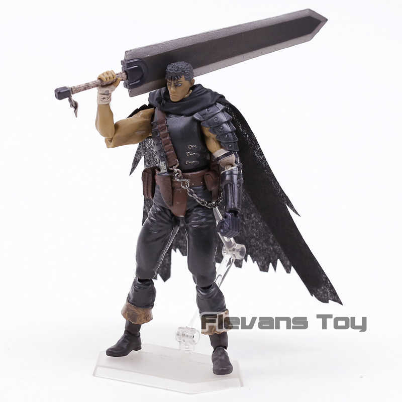 Figuras de brinquedo de ação figma 359 Guts Berserk Black Swordsman Ver PVC Ação Figura Modelo Doll Toy Figurais T230101