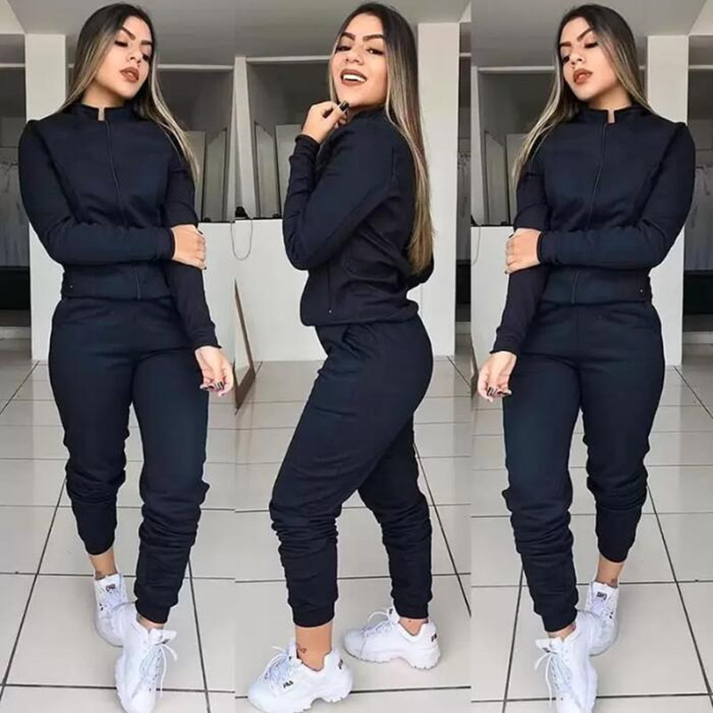 Nouveau Plus La Taille Deux Pièces femme Ensemble Haut et Pantalon Femmes Survêtement Vêtements Casual Outfit Costume De Sport jogging costumes Survêtements Combinaisons