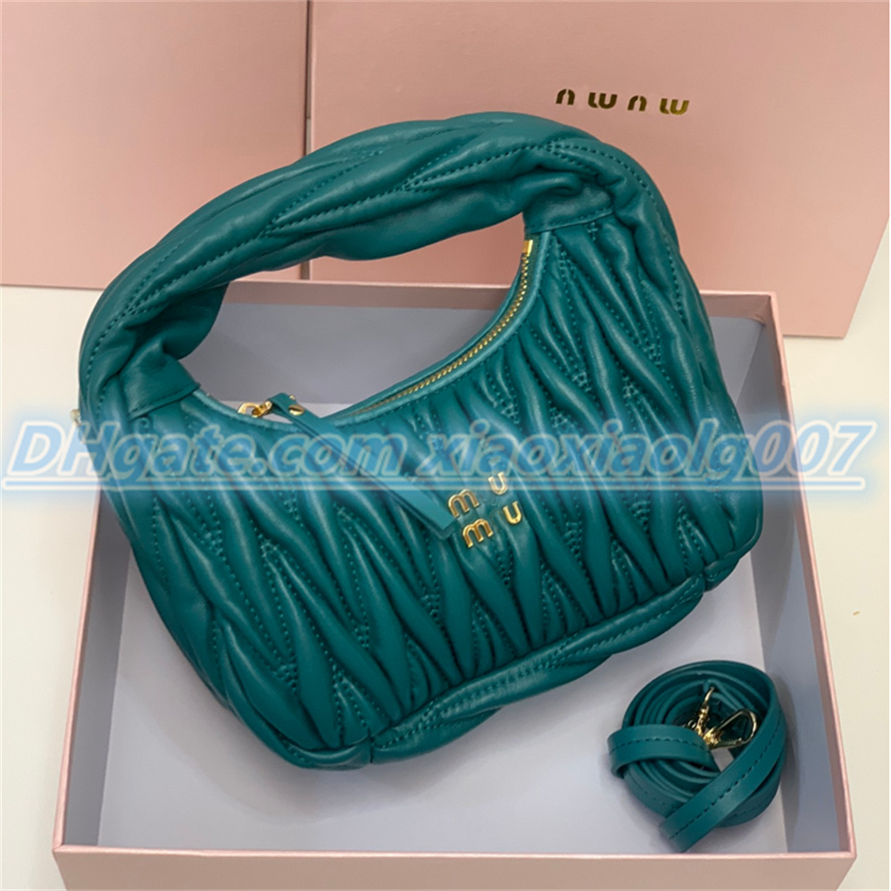 Luxuriöse Miui Hobo Wander Matelasse-Tasche Miu Damen Herren Unterarm-Designer-Clutch-Umhängetaschen Riemen-Einkaufstasche mit Reißverschluss Umhängetaschen-Handtasche aus echtem Leder Achseltaschen DHgate