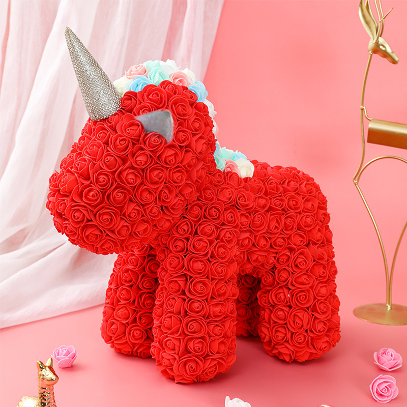 UNICORN Rose Flores decorativas menina Unicornion tem tema de festa de aniversário presente para o Dia dos Namorados Dias da mãe de Natal para a mãe namorada namorada