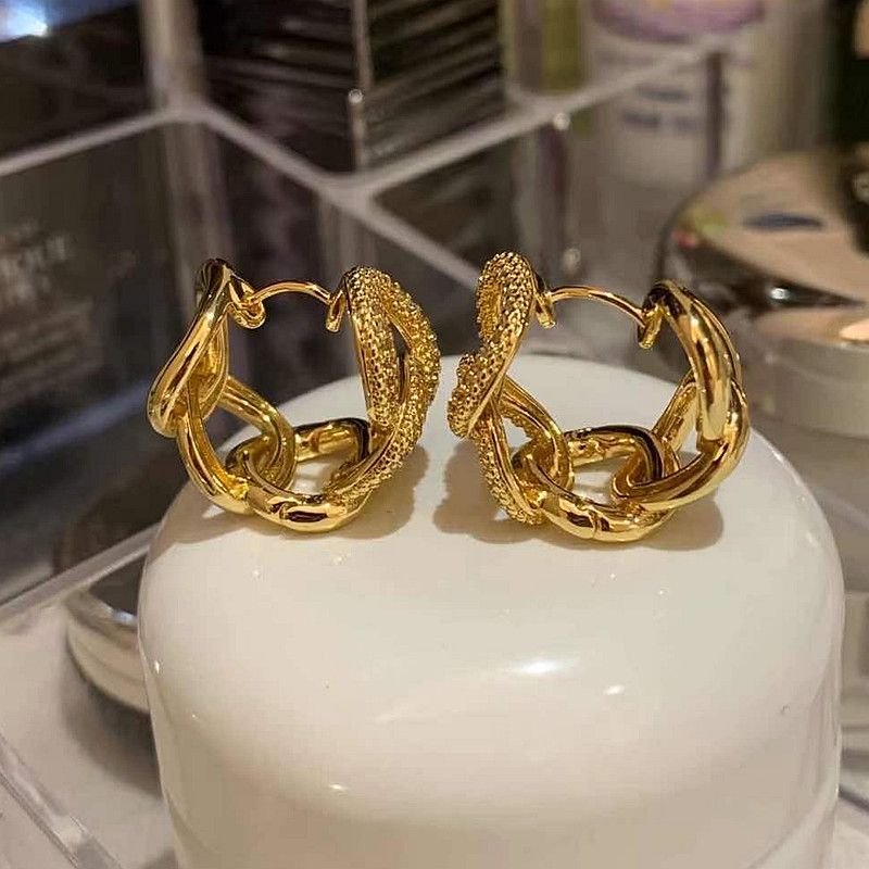 designer jewelry dangle chain earrings clip rectangular thin earring female four-pointed star pendant dangles gold diamond-encrust261m