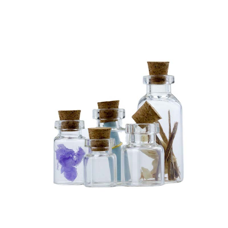 0.5ml 12x18mm Hot Fashion Small Packaging Bottle Cute Mini Wishing Cork Stopper Glass Bottles Vials Jars 1ml 2ml 3ml 5ml Clear Containers
