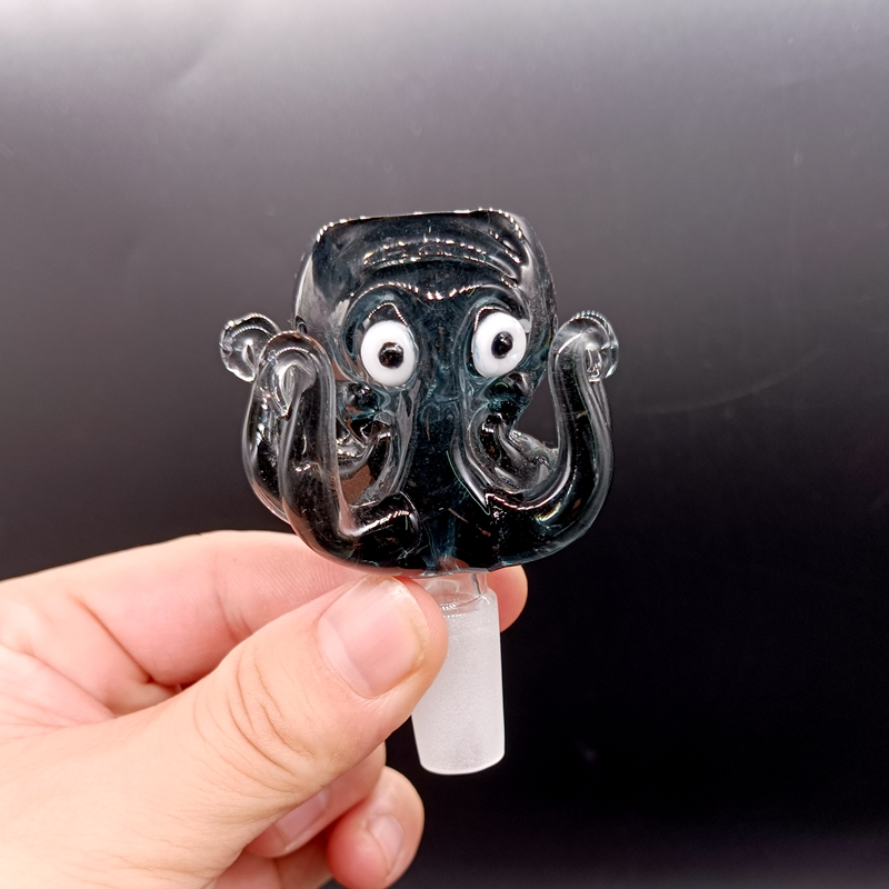 Black Octopus Glass Bong Bowl Piece 14mm Male Smoking Accessories for Oil Dab Rig Hookahs