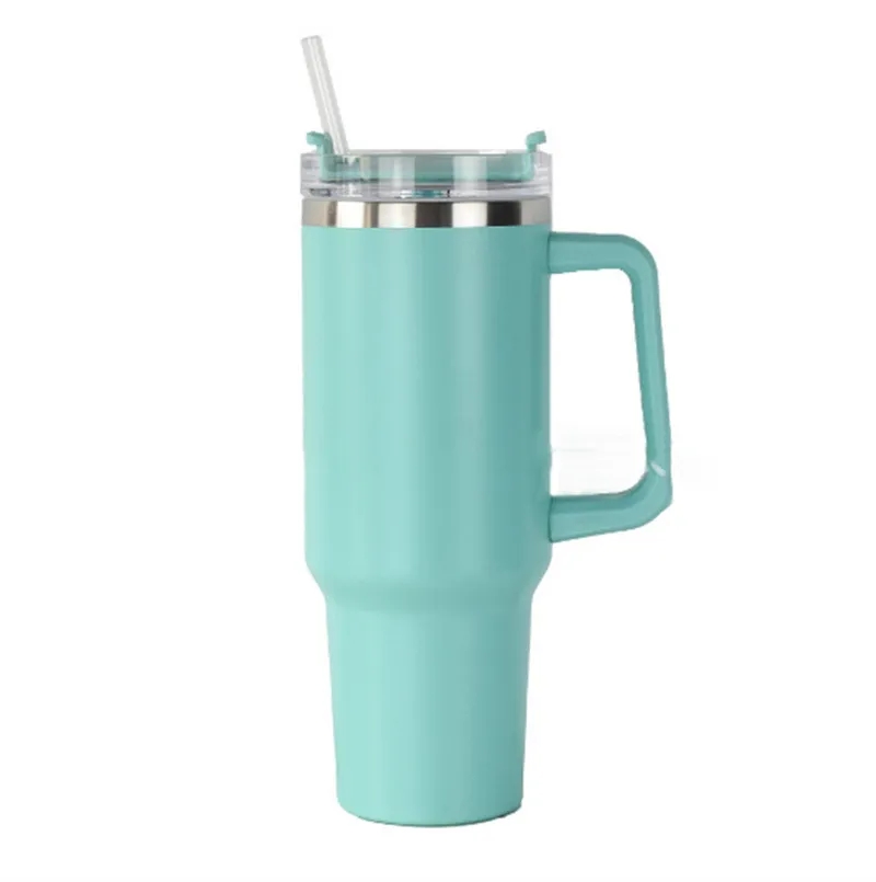 Gobelets en acier inoxydable de 40 oz avec poignée Bouteille d'eau Portable Sports de plein air Tasse Isolation Voyage Flacon à vide Bouteilles Z11