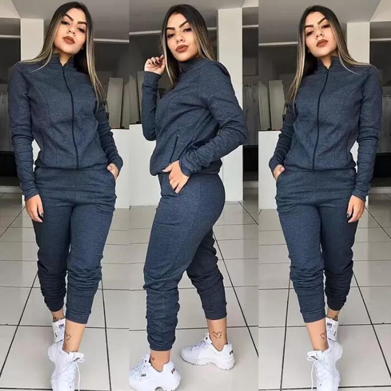 Nouveau Plus La Taille Deux Pièces femme Ensemble Haut et Pantalon Femmes Survêtement Vêtements Casual Outfit Costume De Sport jogging costumes Survêtements Combinaisons