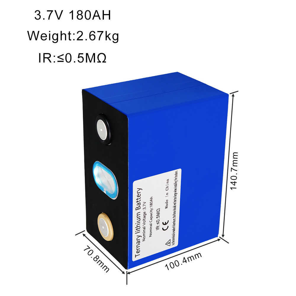 Rechargeable 3.7V 180AH Ternary lithium Battery Brand New Li-ion Cell Pack Suitable For 12V 24V RV Vans Motorcycle Car motor