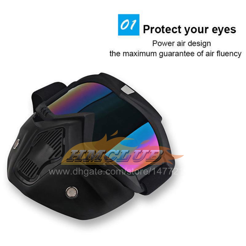 MZZ24 Winter Warm Motorcycle Riding Goggles Riding Mask Anti-fog Anti-UV Windproof Face Mask Snowmobile Goggles Riding Accessories